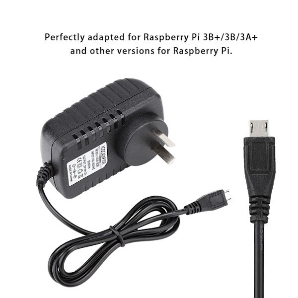 DC 5V 3A Micro USB -virtalähde Raspberry Pi 3B+/Raspberry Pi 3B/3A+ 100V 240V