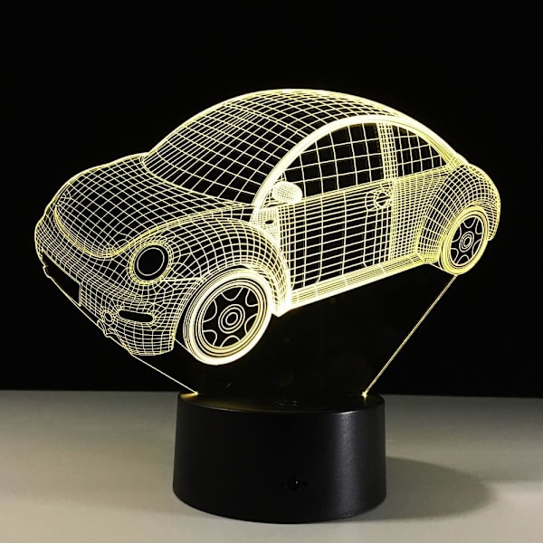 7 Farvede Visual Bil Model Lampe 3D Led Natlys Børnegaver Berøringskontakt USB Bordlampe Lampara Lampe Baby Søvnbelysning
