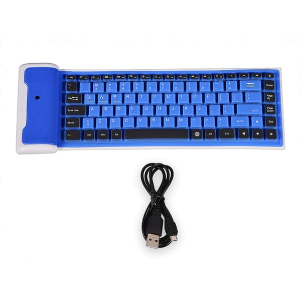 Bärbar Vattentät Mini Trådlöst Bluetooth-Tangentbord Fällbart för Laptop/PC/Telefon (Blå)