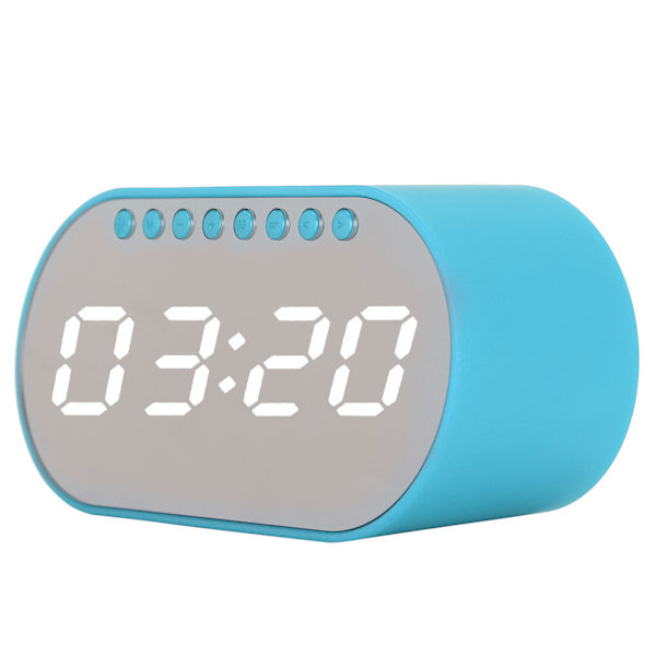 T1 för Bluetooth väckarklocka digital högtalare USB-laddning med FM-radio för sovrum blå