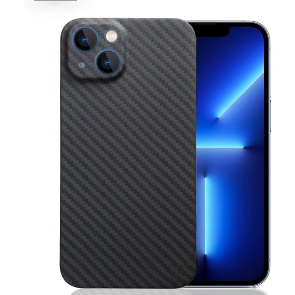 FOR iPhone 13mini için Aramid Fiber  Kılıf, Karbon Kaplamalı Geçmeli Arka Kapak siyah