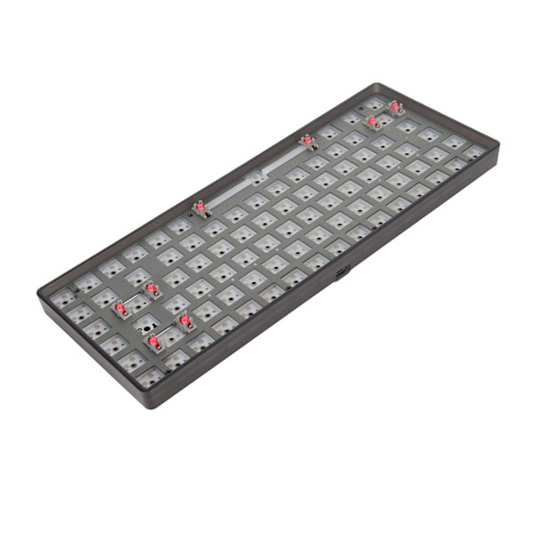 Mekanisk tangentbordssats Vit 84 tangenter 2.4G BT Trådbunden 75% Layout Hot Swap Anpassat spelande tangentbord för DIY-byte