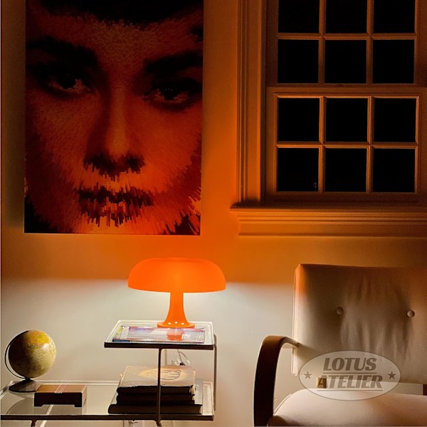 Lotus Atelier Orange Svampe Lampe til Værelse Æstetisk Moderne Belysning til Soveværelse | Cool Retro Stueindretning