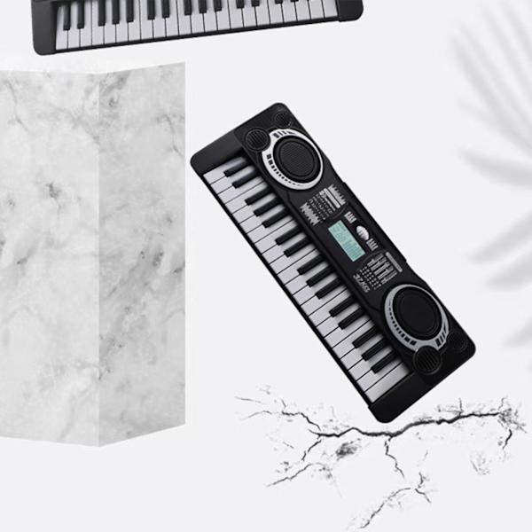 Børns keyboard klaver 37 tangenter bærbar pædagogisk musikinstrument legetøj elektronisk digitalt klaver til børn Black