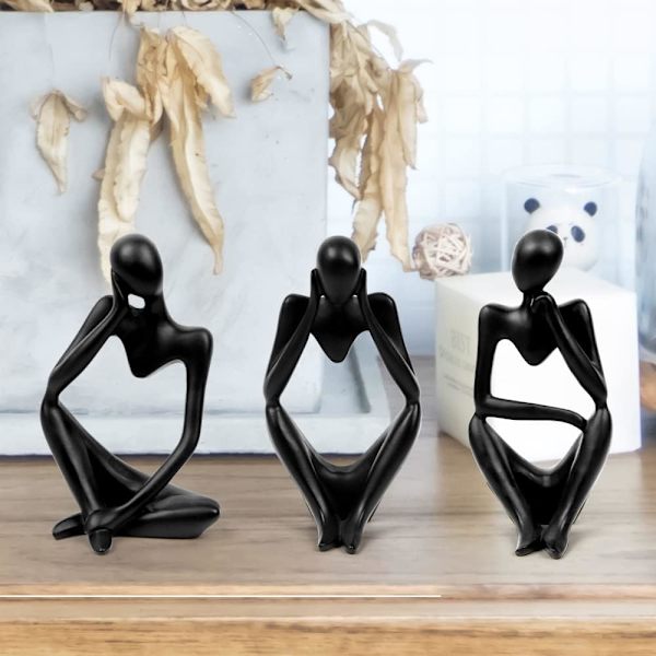 Resin Thinker Style Abstrakt Skulptur Statue Hjemmeinnredning Aksenter Samleobjekter Figurer Hjemmekontor Bokhylle Skrivebordsdekor