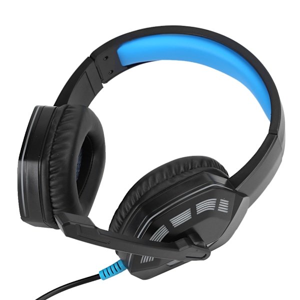 7.1 Surround Sound Gaming Headset med støjreduktion Mikrofon RGB Lys til Xbox One sort blå