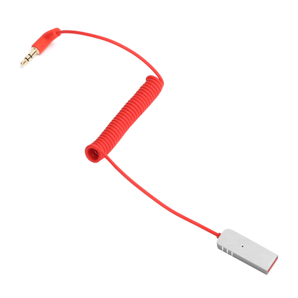 Bil/hjem Bluetooth 5.0 spolekabeladapter USB-mottaker Mini 3,5 mm Aux lydadapter rød