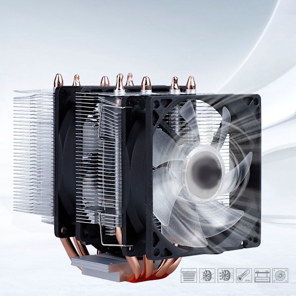 ID-COOLING SE-904TWIN Dubbeltorns CPU-kylare LED-fläkt CPU-kylare Dubbeltorns CPU-luftkylare