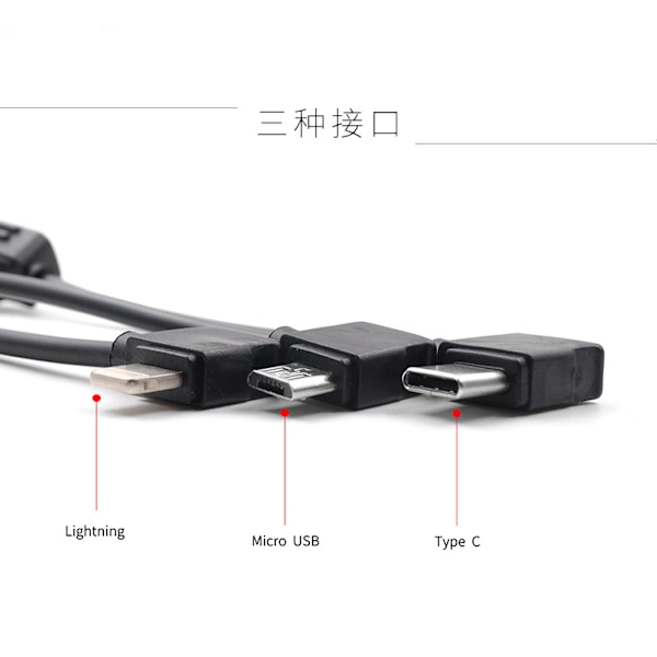STARTRC 10cm Lightning till Micro USB Konverteringskontakt Datakabel för DJI Mavic Mini / Air, Shark Fjärrkontroll