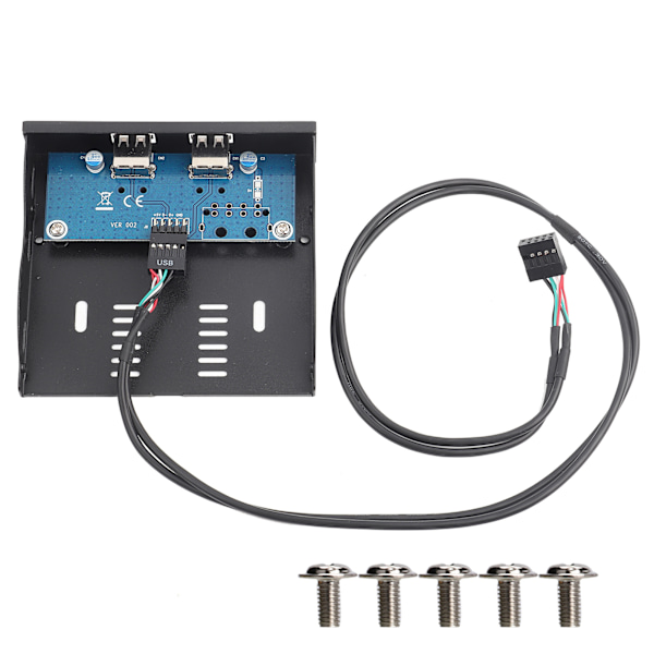 3.5 Inch USB2.0 2 Port 9-pin Tinned Copper Wire Floppy Drive Front Panel