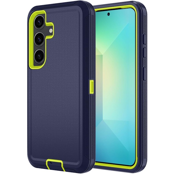 Samsung Galaxy S25 -kotelo, S25 kestävä suojakotelo, [Vyöklipsipidike] [Lasinen näytönsuoja] [Iskunkestävä] [Pudotuksenkestävä] [Pölytiivis] With Belt Clip, Blue Green