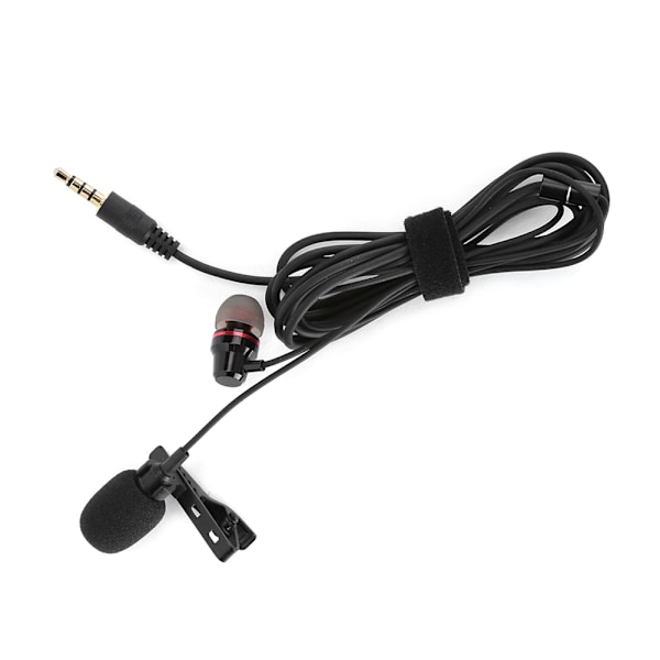2 i 1 Trådbunden Minikrofon med Hörlurar för att Spela in Korta Videor 3,5 mm Pick Up Mikrofon (MikrofonHörlurar )