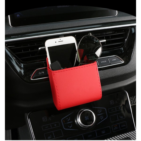 For Cadillac ATSL Air Vent Storage Box XTS SRX XT5 XT4 Air Vent Storage Bag Phone Bag(red)