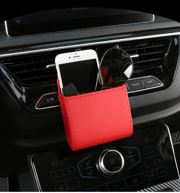 Til Cadillac ATSL Luftventil Opbevaringsboks XTS SRX XT5 XT4 Luftventil Opbevaringspose Telefonpose (rød)