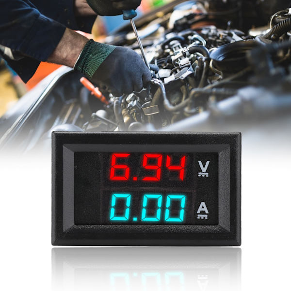 0-100V 0-10A Mini Dubbla Färger LCD Digital Voltmeter Ammeter Volt Ström Amp Tester