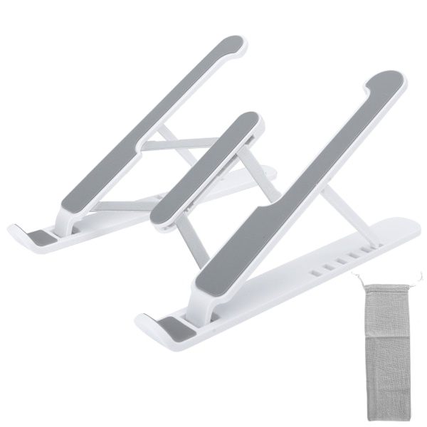 Bærbar computer stand multiposition foldbar beslag 11-17 tommer bærbar køling støtte base løft stigerør (hvid)