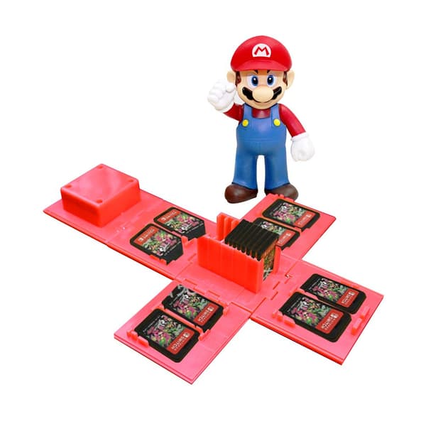 Foldbar Mario-spilopbevaringsboks til Switch-spilkort, til Nintendo Switch-spilkort-etui op til 16 spilkort Mario-M