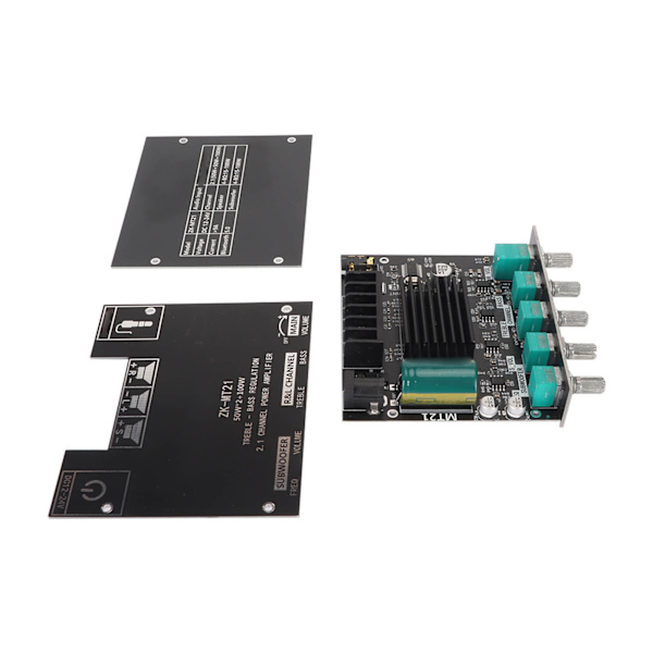 ZK MT21 Bluetooth-virranvahvistinmoduuli 2.1-kanavainen DC 12V-24V äänenvahvistinmoduuli 20-100W 4-8Ω kaiuttimelle