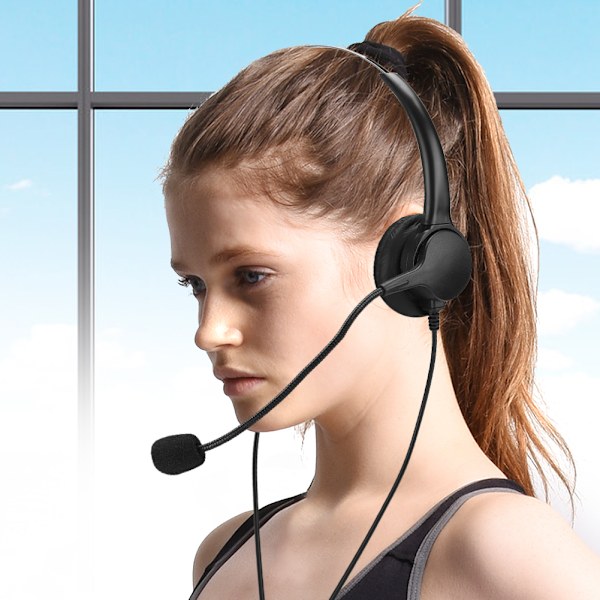 Headset Binaural USB -kuulokkeet tietokoneelle ja kannettavalle - Skype / QQ / MSN