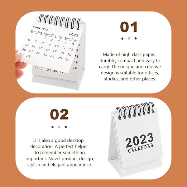 2023 Mini Skrivebords Kalender Januar 2023 Til Desember 2023 Liten Skrivebords Kalender Mini Månedlig Skrivebords Kalender Kontor Svart