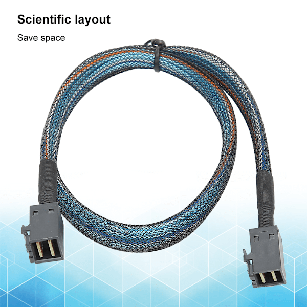Adapterkabel Data Cord SFF-8643 till SFF8643 H0106 Server Inbyggd Mini SAS HD36P Nylon Flätad (0,5 meter)
