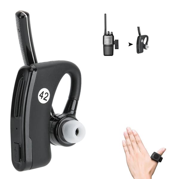 K-Shape Structure Single Bluetooth Wireless Ear Hook Walkie Talkie Headset Two Way Radio Headse