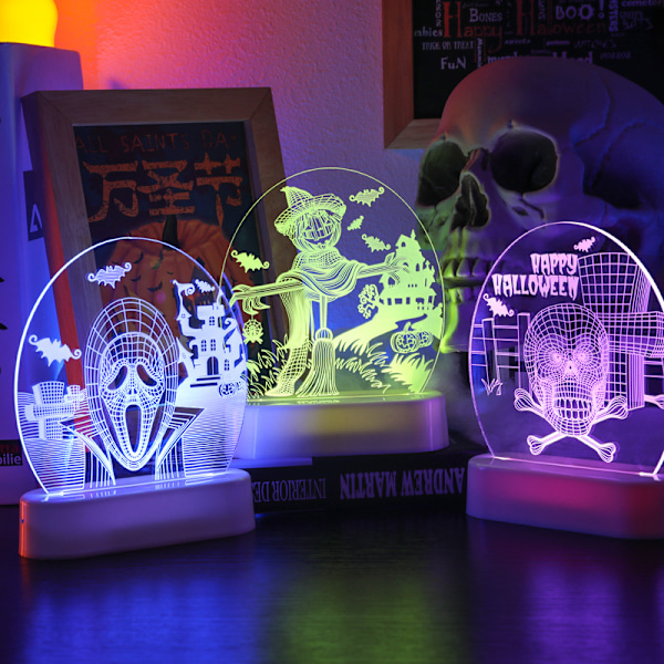 Qinwei Halloween-koristevalo, kurpitsan muotoinen 3D-yövalo, kaukosäätimellä väriä vaihtava Halloween-koriste lasten makuuhuoneeseen