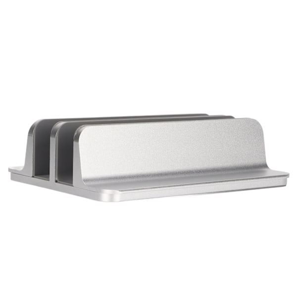 Bærbar computerholder Vertikal 2 slots Aluminiumlegering Justerbar bærbar computerstand til hjemmekontor Desktop Tablet Notebook