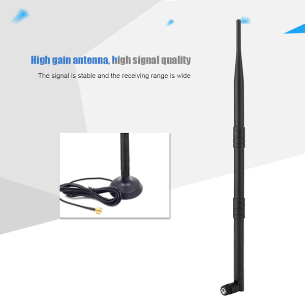 380mm 9dBi Høy forsterkning 2.4G WiFi SMA Omni-retningsantenne (3 stk)