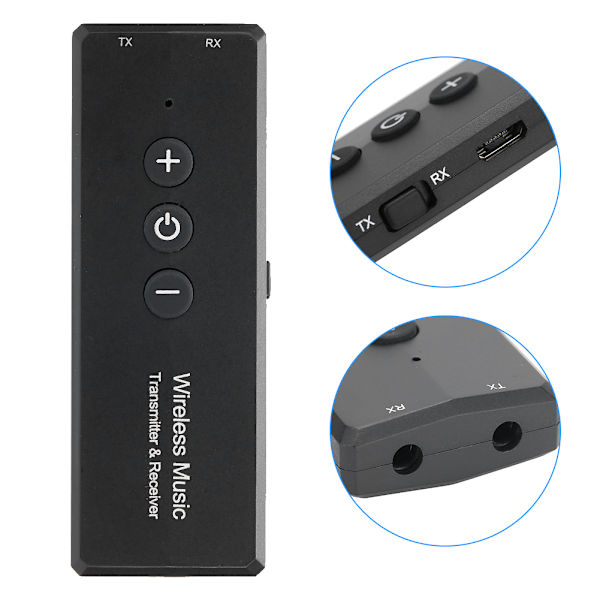 ZF-360A 3 i 1 ABS Bluetooth 5.0 Sender Modtager 300mAh Batterikapacitet Trådløs 3,5 mm Lydadapter