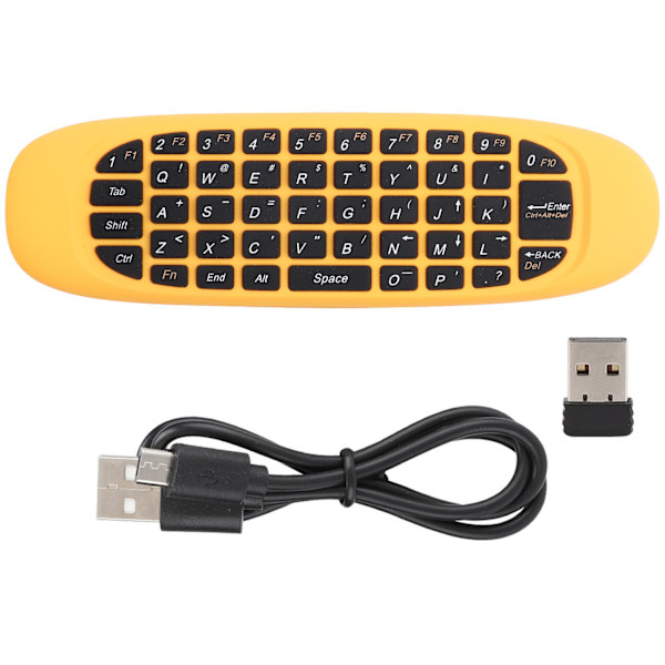 2.4G trådløst tastatur Seksakset gyroskop og fjernkontroll for Android Multimedia Control Function(Gul )