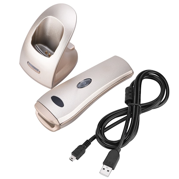 433MHz Smart Frequency-Hopping Wireless Barcode Reader ≥20-hour Wireless Barcode Scanner - Gold