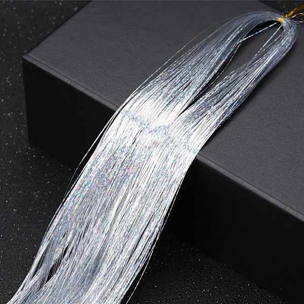 36 tum Hår Tinsel Glittrande Glitter Tinsel Fairy Hår Extensions Värmebeständig Fest Höglight