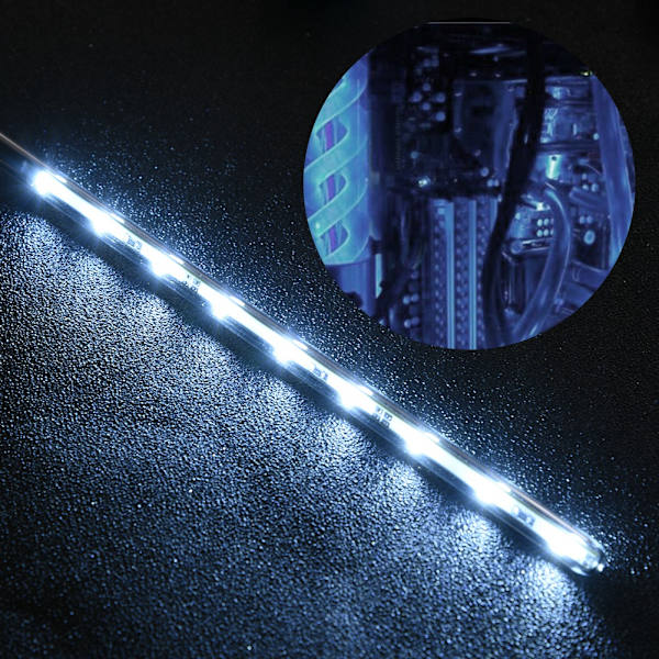 22cm DIY Computer Vandkøling Tank Lys Virus Reservoir LED Lampe Belysning(Hvid)