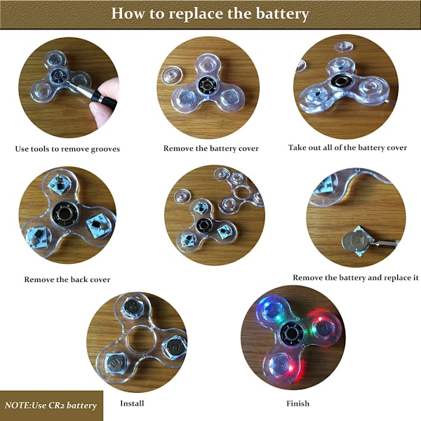 Fidget Spinner, 5-pak LED Light Up Fidget Spinner - Finger Toy Hand Fidget Spinner - Fødselsdagsgave, Belønning til Studerende, Hold Fokus, Stressaflastning (5-pak)