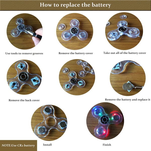 Fidget Spinner, 5-pak LED lysende Fidget Spinner - Finger Toy Hand Fidget Spinner - Bursdagsgave, Belønning til studenter, Hold fokus, Stressavlastning (5-pak)