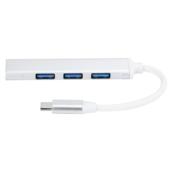 4-portars USB 3.0-hubb Multifunktion Typ C Splitter Extender Dock Adapter OTG PC (Silver)