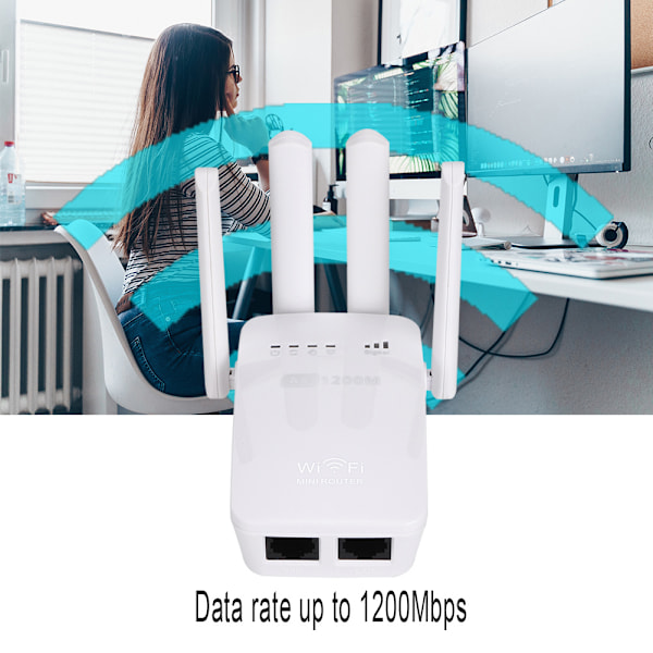 AC05 1200Mbps Dual band Høy effekt Trådløs ruter 3G 4G Wifi Forbedret Repeater