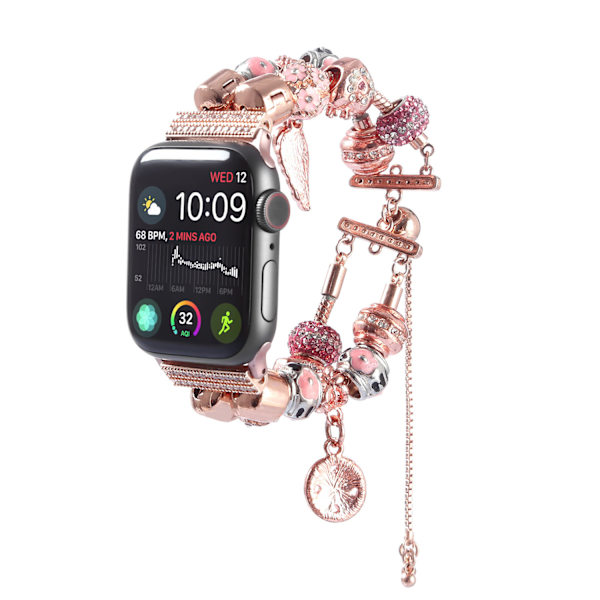 DIY-armband för Apple Watch 41mm Serie 7/8 Dam Smycken Metallarmband med Berlocker iWatch Ersättningsarmband