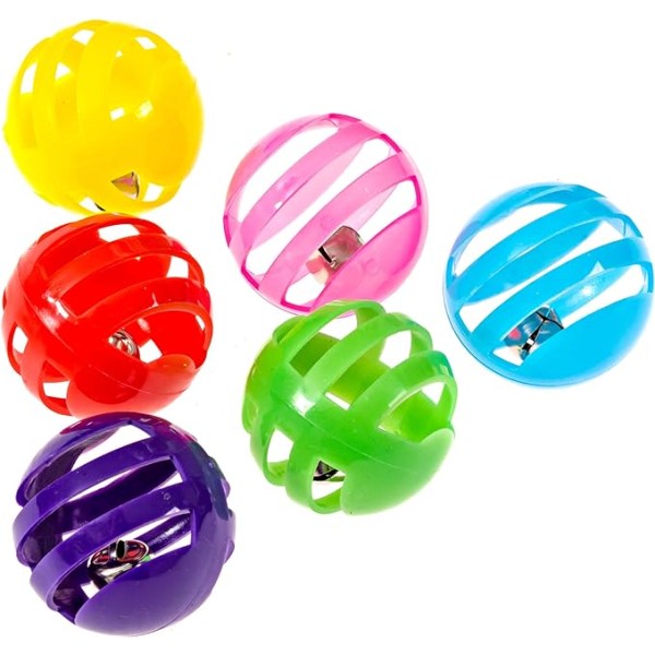 Sjove kattebolde med Bells Cat Legetøj, fantastisk til motion og leg (Ti tilfældige farver)