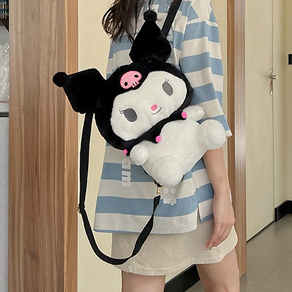 Kawaii pehmoinen reppu Anime-lelu pehmoinen olkalaukku Pehmeä sarjakuva koululaukku tytöille Syntymäpäivälahja  Yksi koko Black