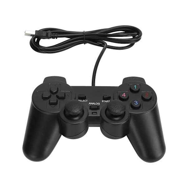 Wired Game Controller Retro Game Handle USB Gamepad with 5 Feet Cable for PS2 Black