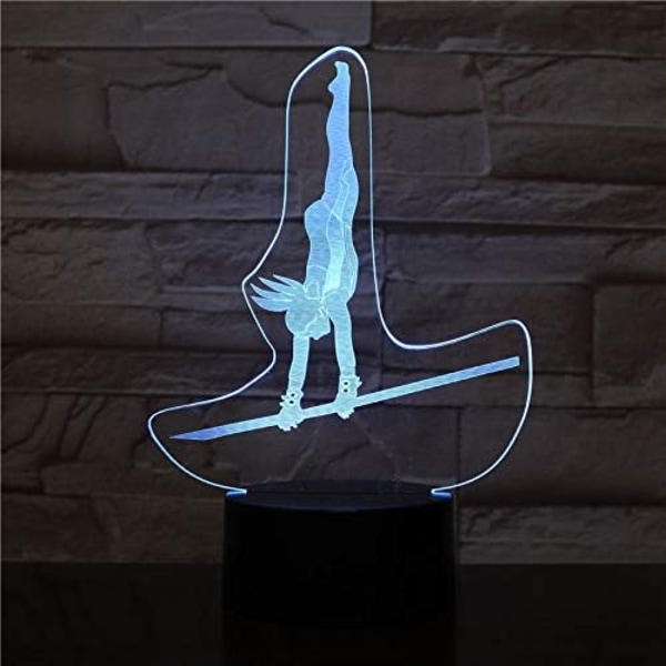 3D Kunstnerisk Gymnastik Natlys Touch Bordskrive Optisk Illusion Lamper 7 Farveskiftende Lys Hjem Dekoration Julegave Fødselsdag