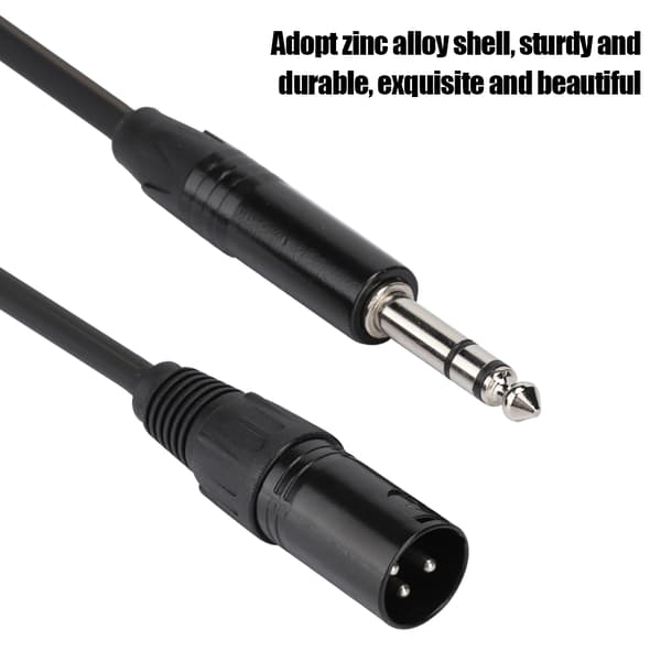 6,35 Stereo Han til XLR Han Lydkonverter Kabelforlænger Adapter Zinklegering Interface 1m