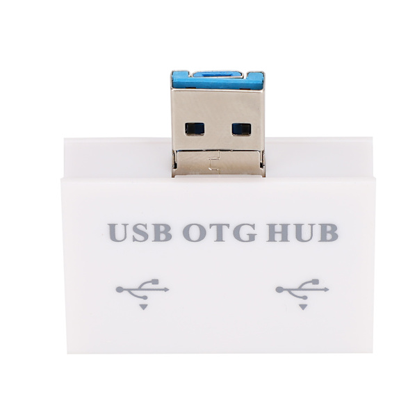 USB2.0 Oplader Data HUB Expander Til Android Telefon Konverter USB Hub Adapter(Hvid)