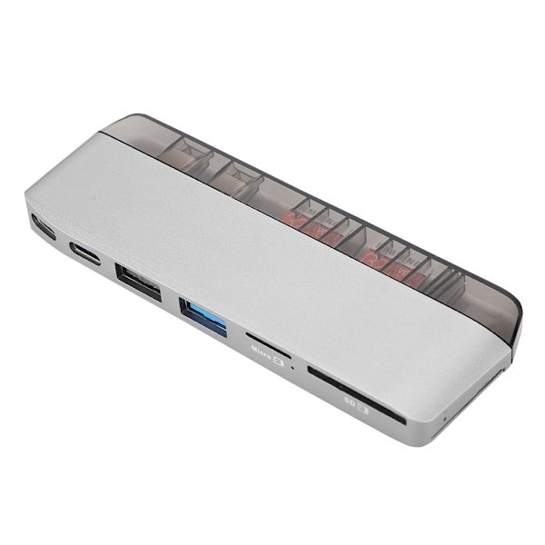 Multifunktionell USB-C till TF Hub Adapter PD Laddningsdockningsstation för MacBook Pro