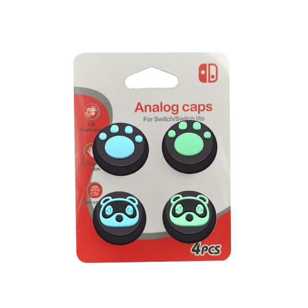 4 STK Cute Thumb Grip Caps til Nintendo Switch / Lite / OLED, Joy-Stick Button Stick Cover Analog Ergonomic Cap til NS Controller Joy-Cons