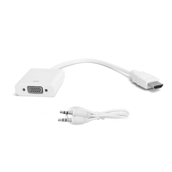 HD-multimedia-liitäntä VGA-muunnin kaapeli 3,5 mm:n ääniliitännällä Chromebookille/Raspberry Pi/XboxWhite