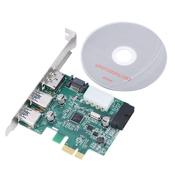 Desktop PCI-E til 2-port standard USB 3.0 PCI Express-kort 2-port 19-pin USB3.0 udvidelseskort