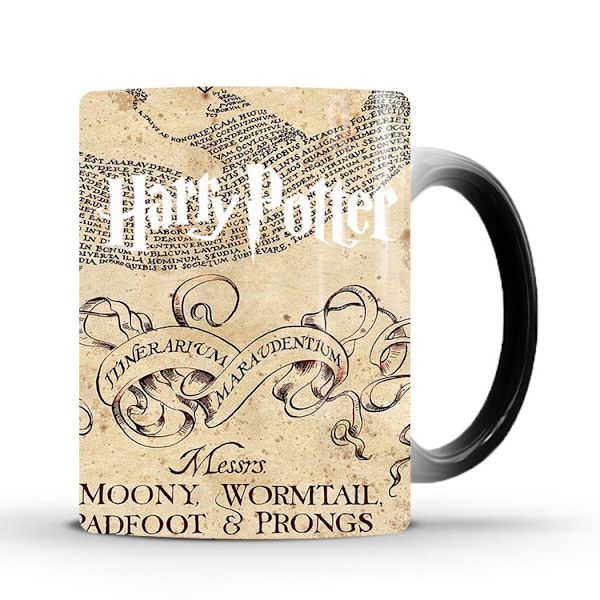 Harry Potter - Marauders Map - I Solemnly Swear – 11 oz Suuri Keraaminen Muotoileva Muki Lämpöherkkä Vihje Muki – Koko kuva paljastuu, kun kuuma neste on